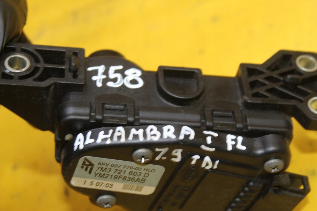 Педаль газу 1.9 tdi alhambra 1 fl 7m3721603d Зі Шроту