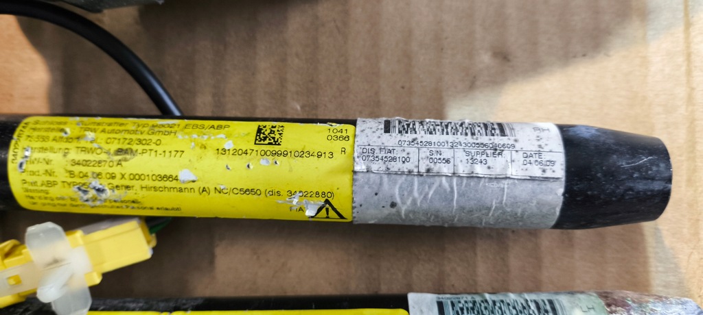 фото №12, Pas безопасности правый + левый + натяжители fiat 500 оригинал