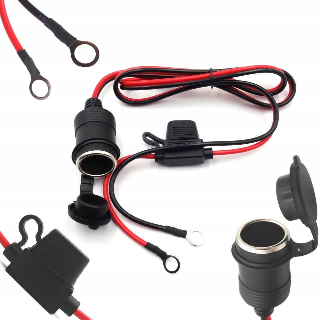 фото №9, Роз'єм прикурювача з bezpieczmikiem 15a 8,4mm 12v 24v шланг 3m конектори