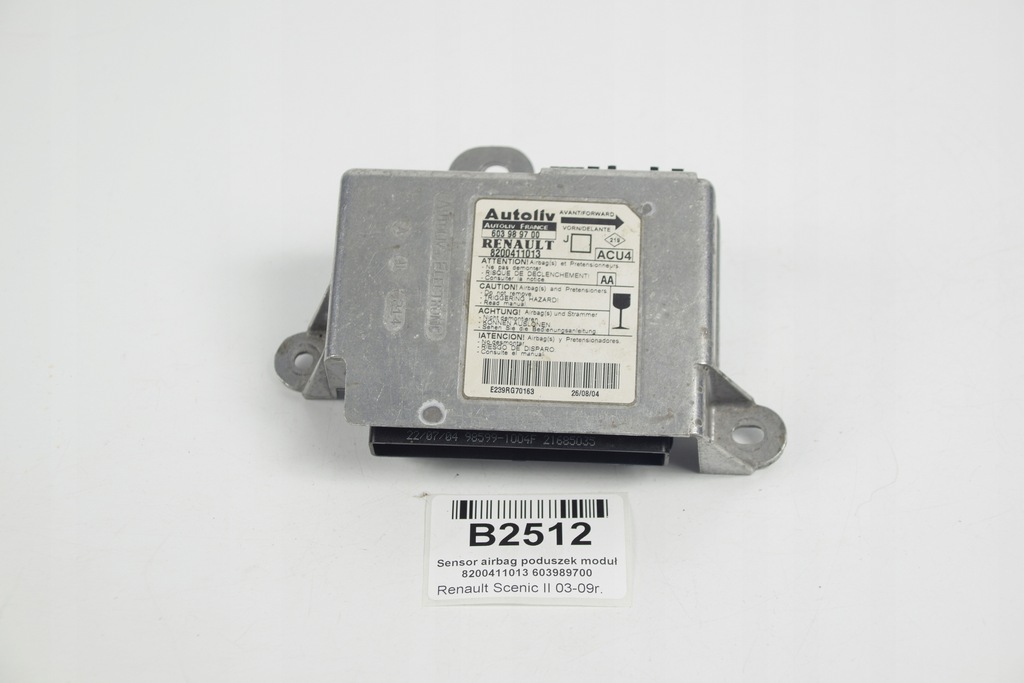 фото №1, Модуль датчик подушка безопасности подушек scenic ii 2 03-09r.