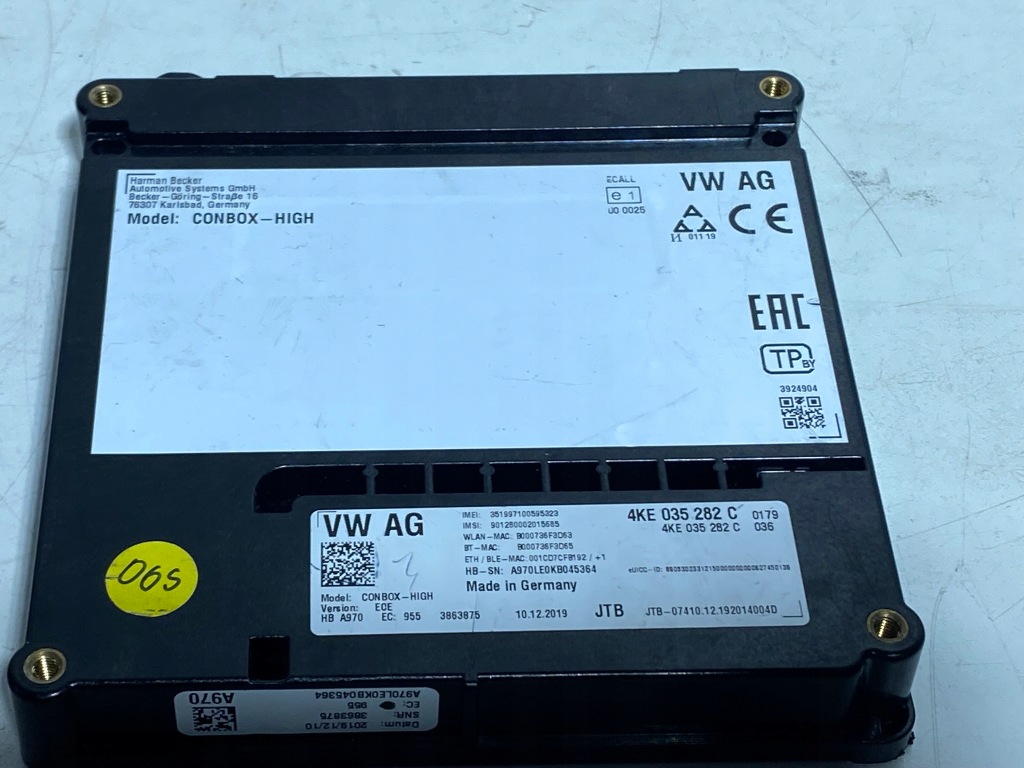 фото №5, Модуль блок управления sos conbox high audi a4 a5 a6 s6 c8 b9 4ke035282 c