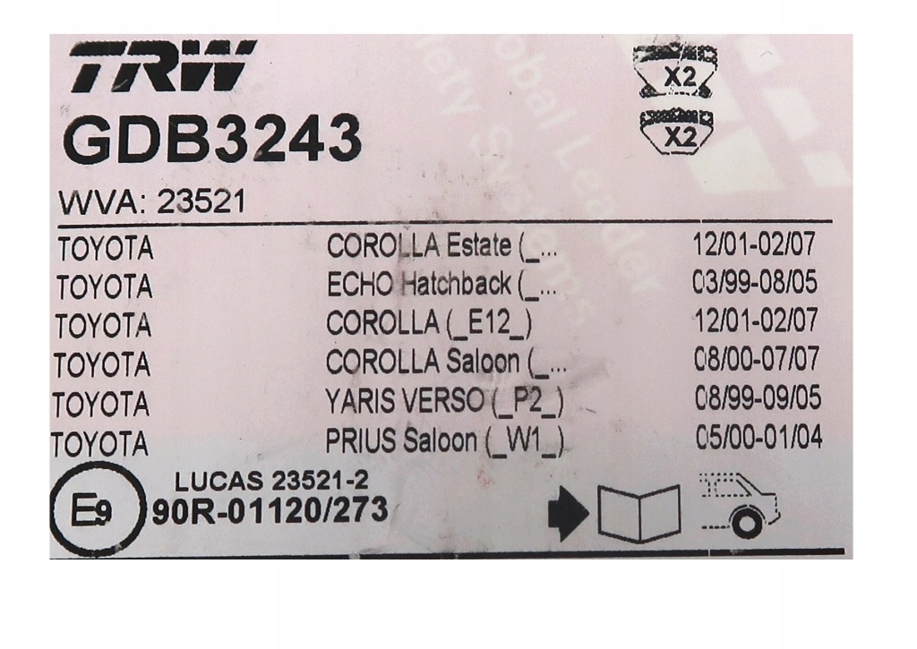 фото №10, Trw gdb3243 тормозные колодки тормозные