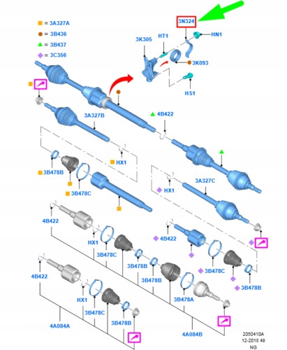 фото №14, Хомут подшипник опоры полуось ford 4559309