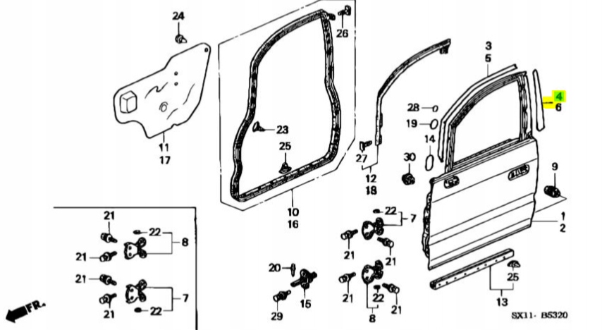 фото №6, Наклейка двері правий перед odyssey 67326-sx0-003
