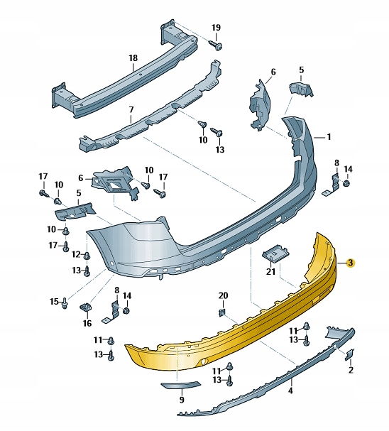 фото №1, Спойлер бампера заднього seat ateca оригінал