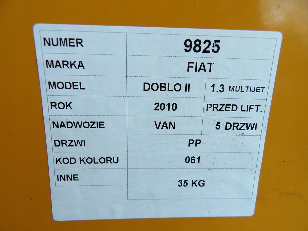 фото №8, Fiat doblo ii дверь передние правое lak. 061