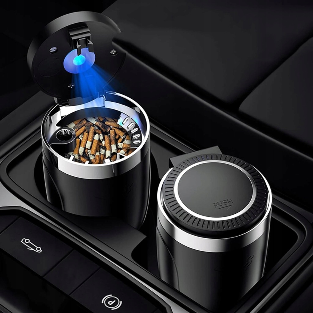 Пепельница автомобильная led с крышка 2 szt металлический вкладыш в Украине