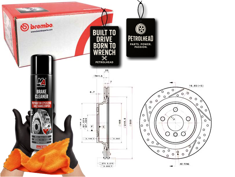 фото №1, Тормозные диски тормозные 2szt. задняя mini clubman f54 countryma #petrolhead pro+ kit2