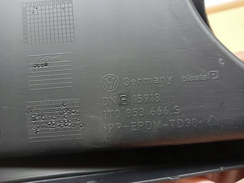 фото №6, M31 решітка бампера права vw touran caddy 1t0853666s