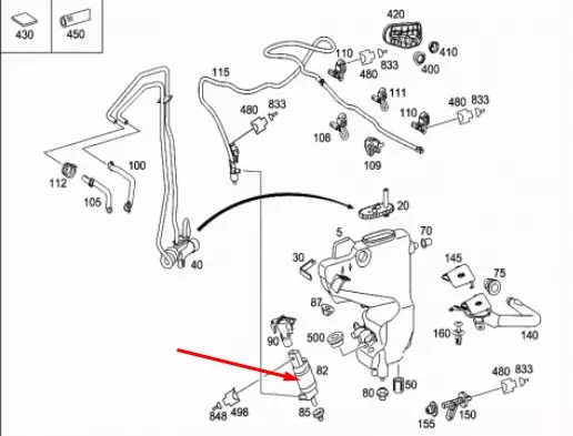 Купити Mercedes-benz s-class w221 насос розпилювача скло a2218690121