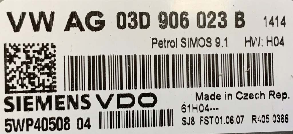 фото №8, Набір стартовий vw polo fox 03d906023b