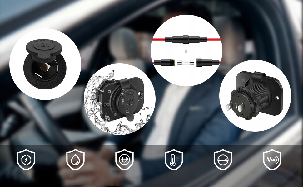 фото №11, 2x роз'єм прикурювача автомобільний wodoodporne роз'єм живлення 12v / 24v