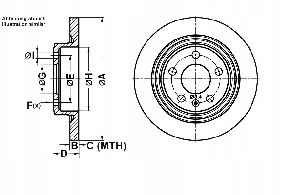 Купити Ate гальмівні диски гальмівні 2szt opel задня astra cascada з