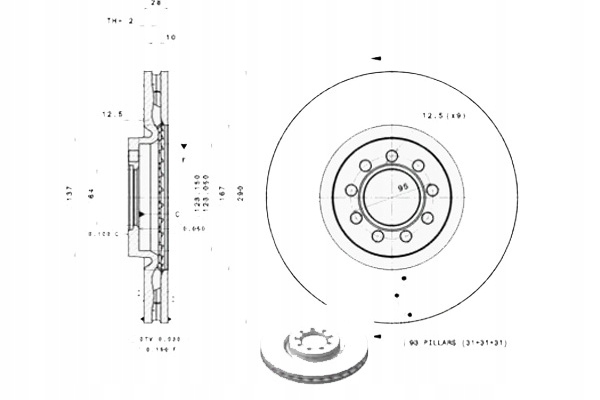 фото №3, Brembo гальмівні диски гальмівний kpl перед iveco daily iv v vi