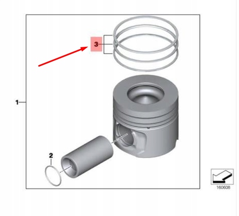 Набор ремонтный колец поршневых bmw 3 f30 11257812627 7812627 Цена