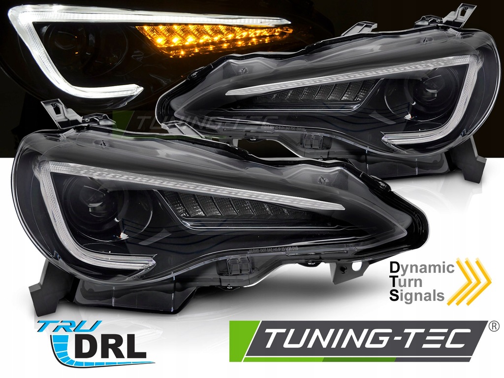 фото №5, Лампы передние фары линзовые led drl black do toyota gt86 12-21