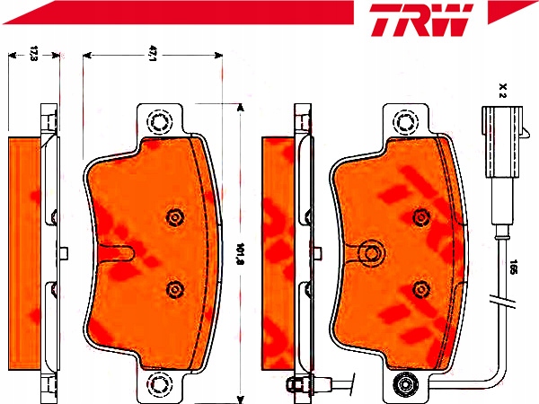 фото №3, Trwgdb1872 тормозные колодки ham. fiat задняя grande punto 05-/e