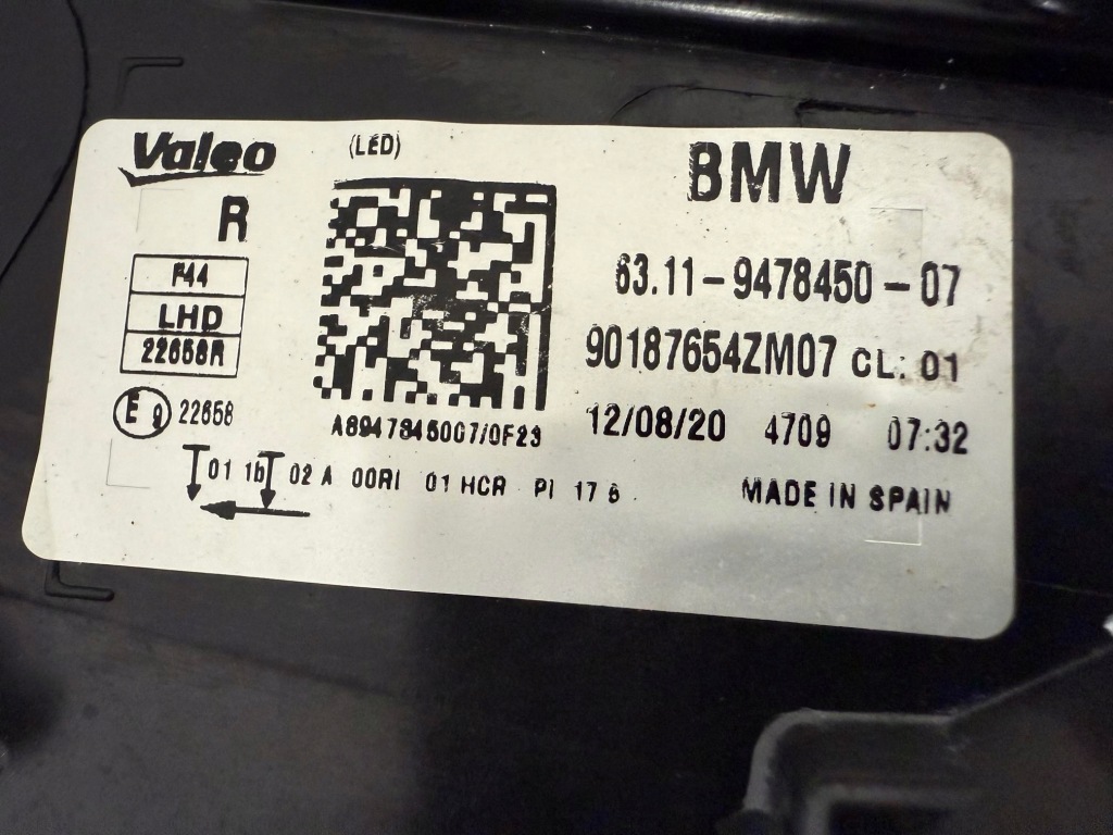 фото №6, Лампа перед передня права bmw 2 f44 gran coupe full led 9478450-07 cala eu