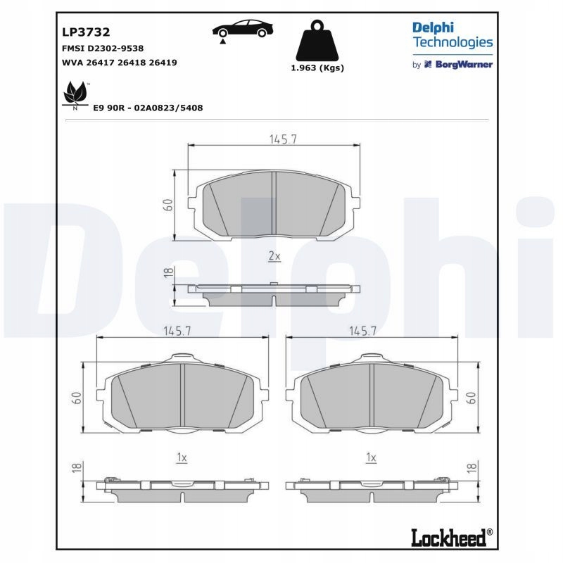 фото №1, Тормозные колодки тормозные hyundai sonata viii 2.5 mpi 20-