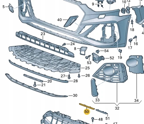 фото №8, Audi rs5 8w6 бампер передний верхний средняя молдинг решетка 8w6807801a