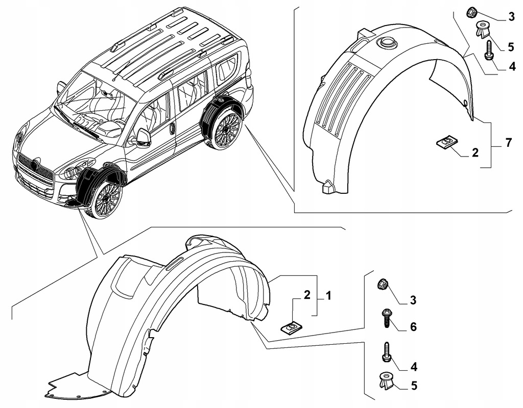 фото №11, Підкрилок праве задня задні fiat doblo ii 09- 51891114 51810636 combo b