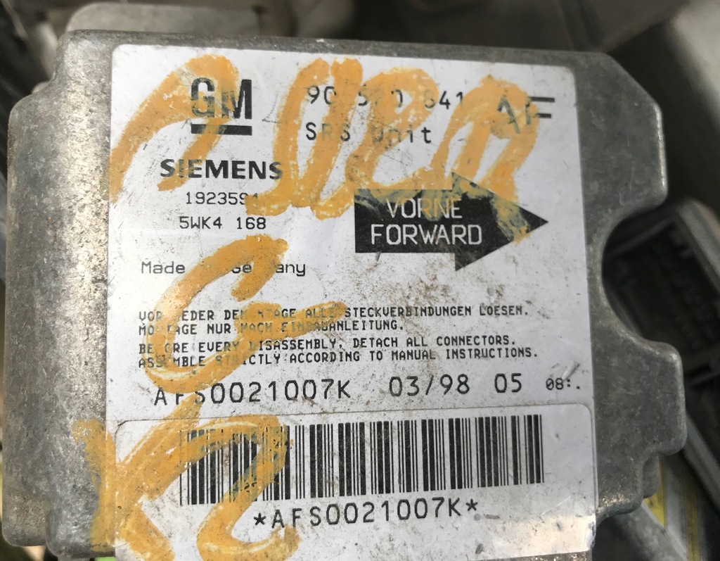 фото №1, Датчик модуль подушка безопасности opel astra gm siemens лента