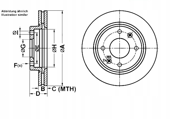 фото №1, Ate гальмівні диски гальмівні 2szt. hyundai elantra matrix