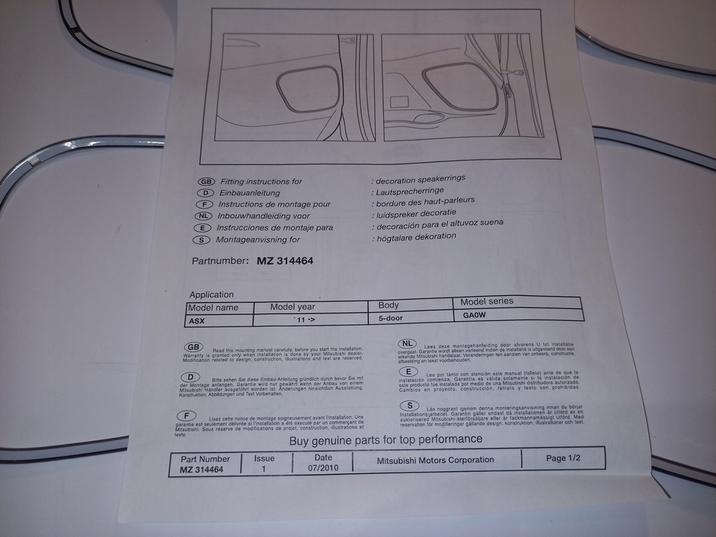 фото №8, Mitsubishi asx декори рамки декоративні динаміків nowe