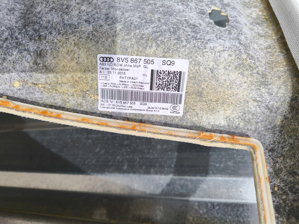 фото №16, Потолок audi a3 8v sedan 8v5867505 sq9 mondsilber