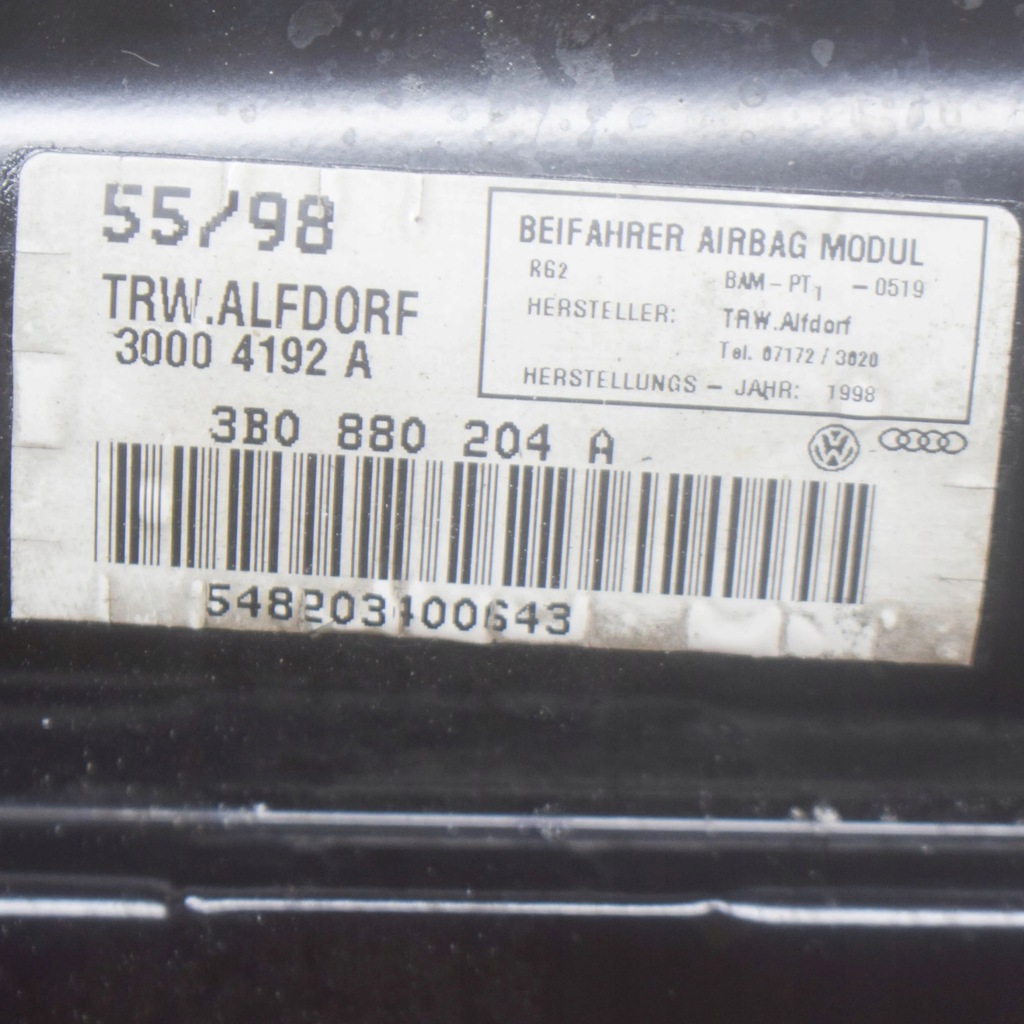 фото №6, Volkswagen passat b5 2004 подушка воздушная подушка безопасности пассажира