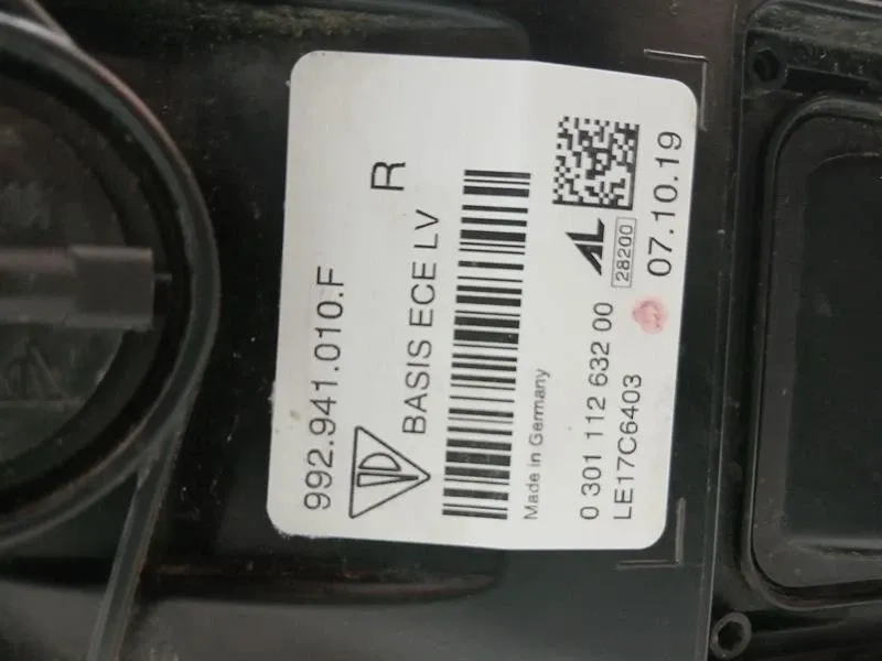 фото №10, Porsche 911 992 фара правый 992941020j фара фара led правый-