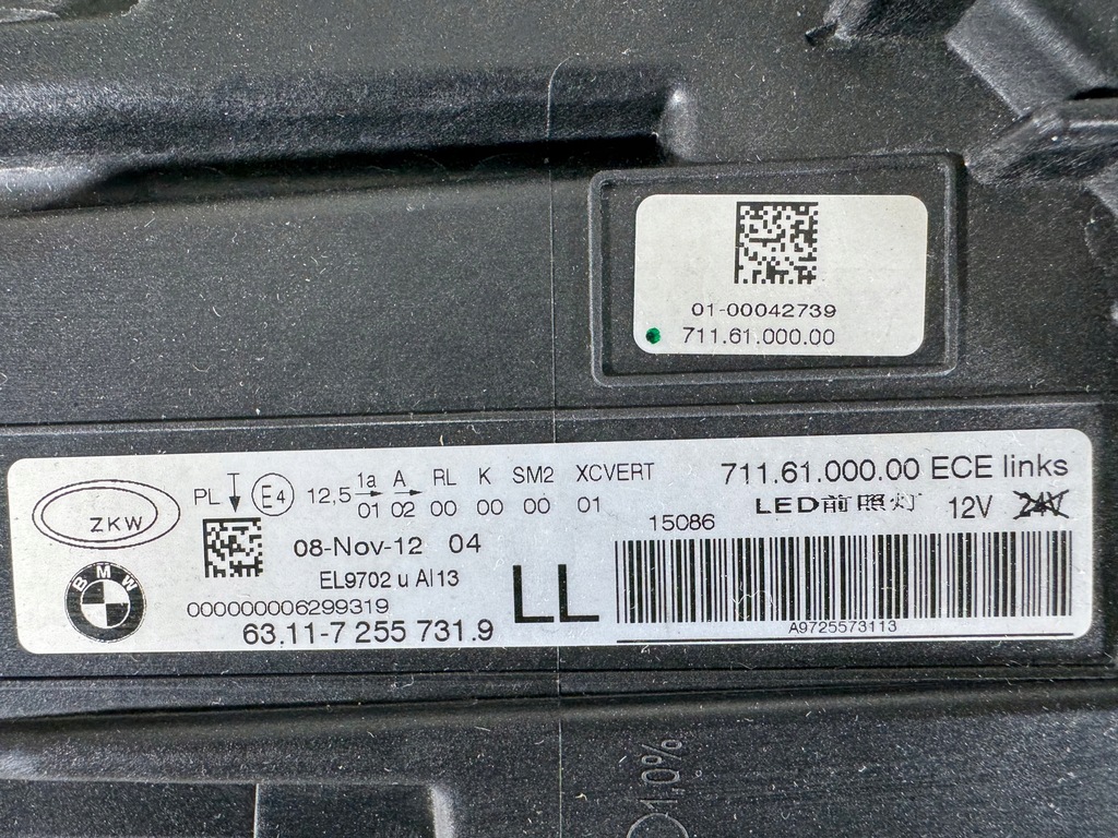 фото №14, Bmw 6 f12 f13 f06 адаптивний full led лампа ліва перед фара eur - super