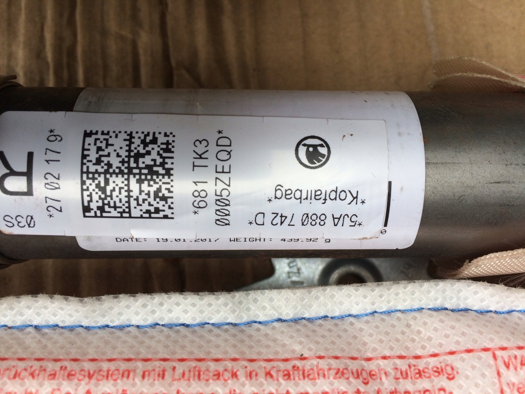 фото №5, Подушка безпеки шторка безпеки права 5ja880742d skoda rapid