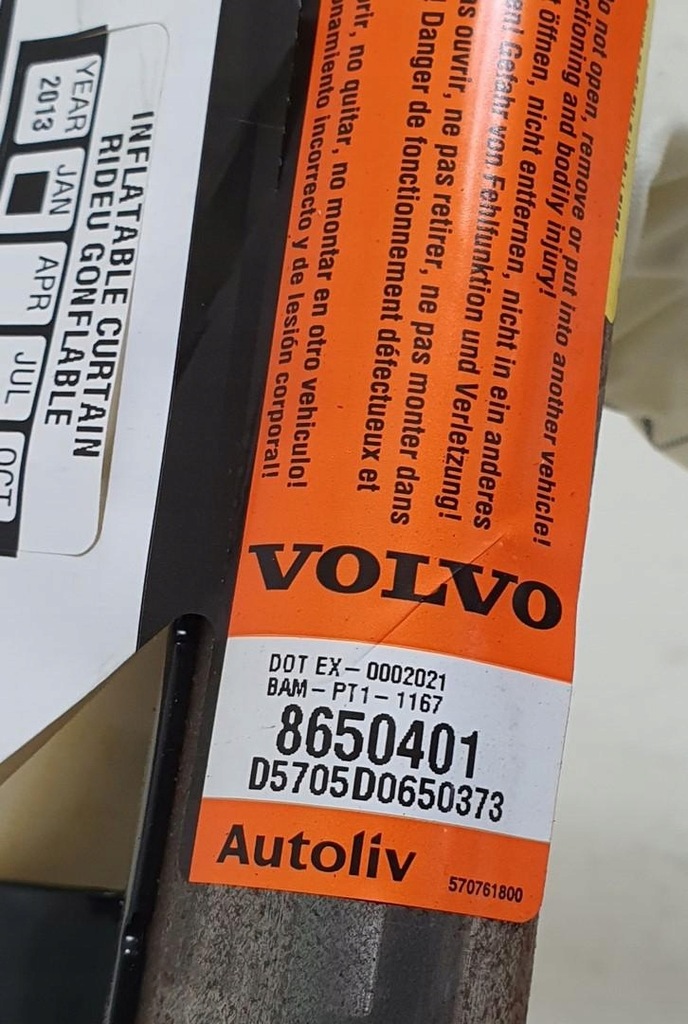 фото №5, Шторка безопасности подушка безопасности левая volvo xc90 13036779 8650401
