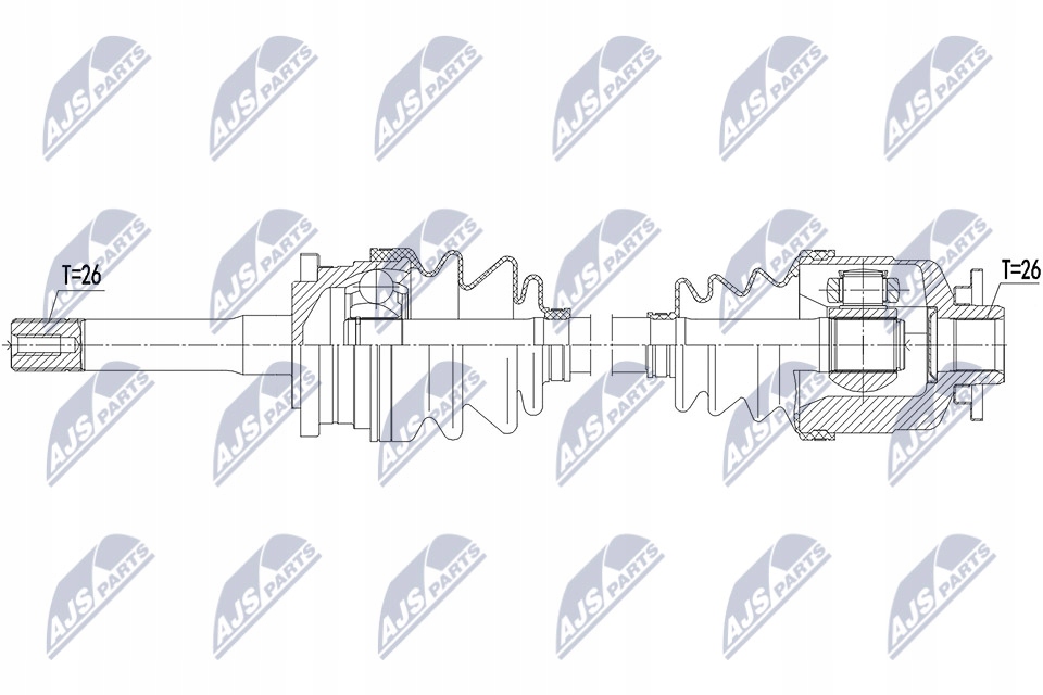 Npw-mz-068 nty привідний вал привідна mazda b2500 2.5d/2.5td 4wd 99-, ford ranger 2 Оригінал