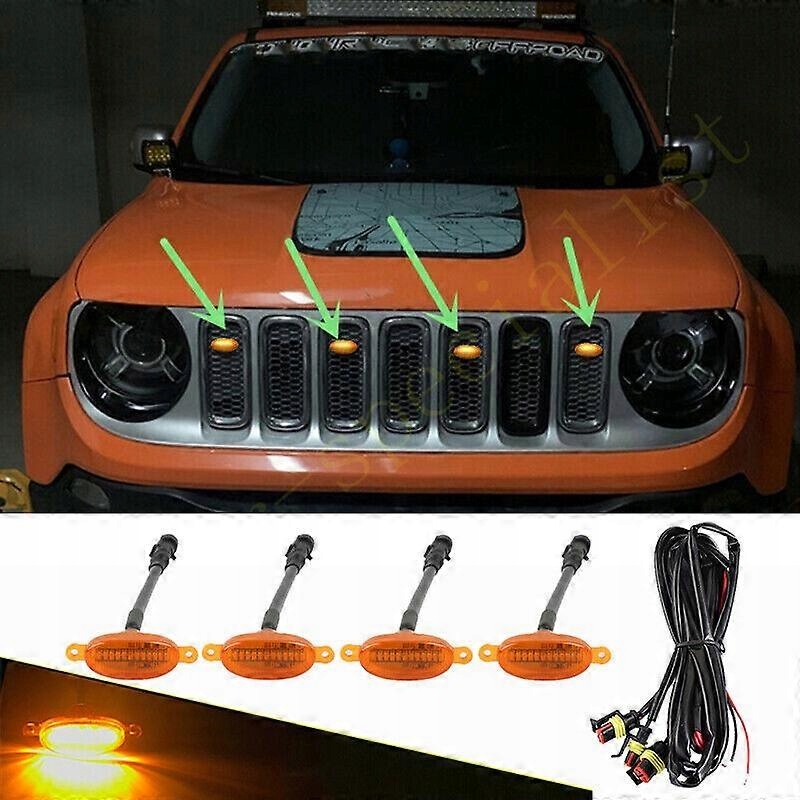 фото №1, Do jeep renegade передняя решётка 12led light raptor style решётка радиатора trim 4szt