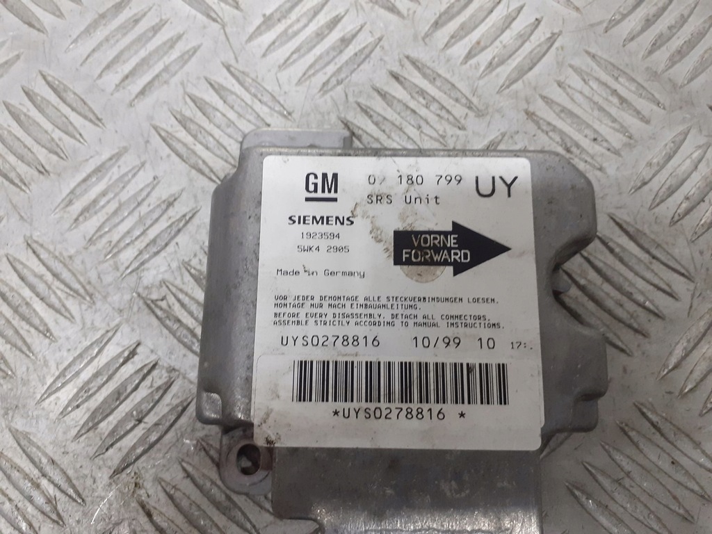фото №1, Модуль подушка безопасности opel astra g 09180799