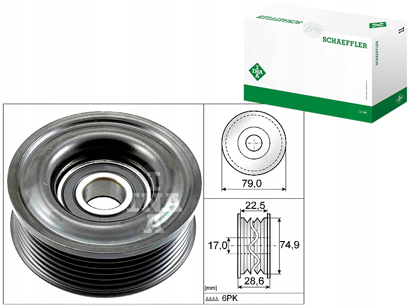 фото №9, Schaeffler ina 532 0721 10 ролик напрямна / напрямна, ремінь клиновий зубчастий