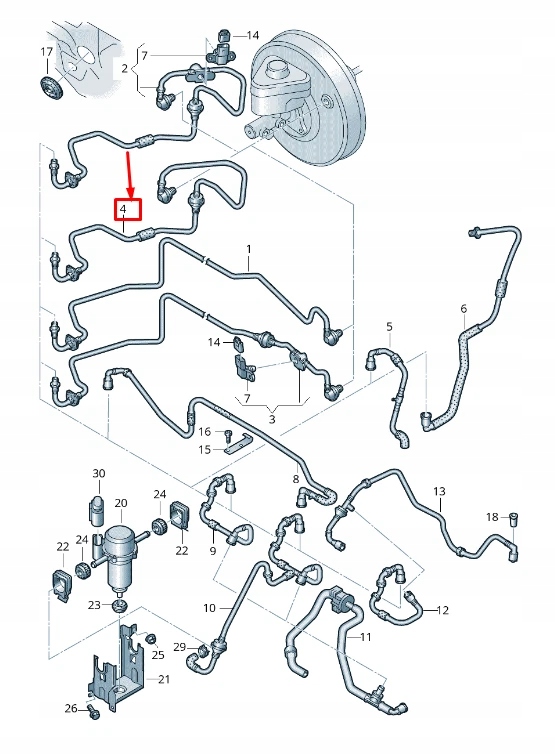 фото №1, Audi q7 4l вакуумный труба with обратный клапан rhd 4l2611931b
