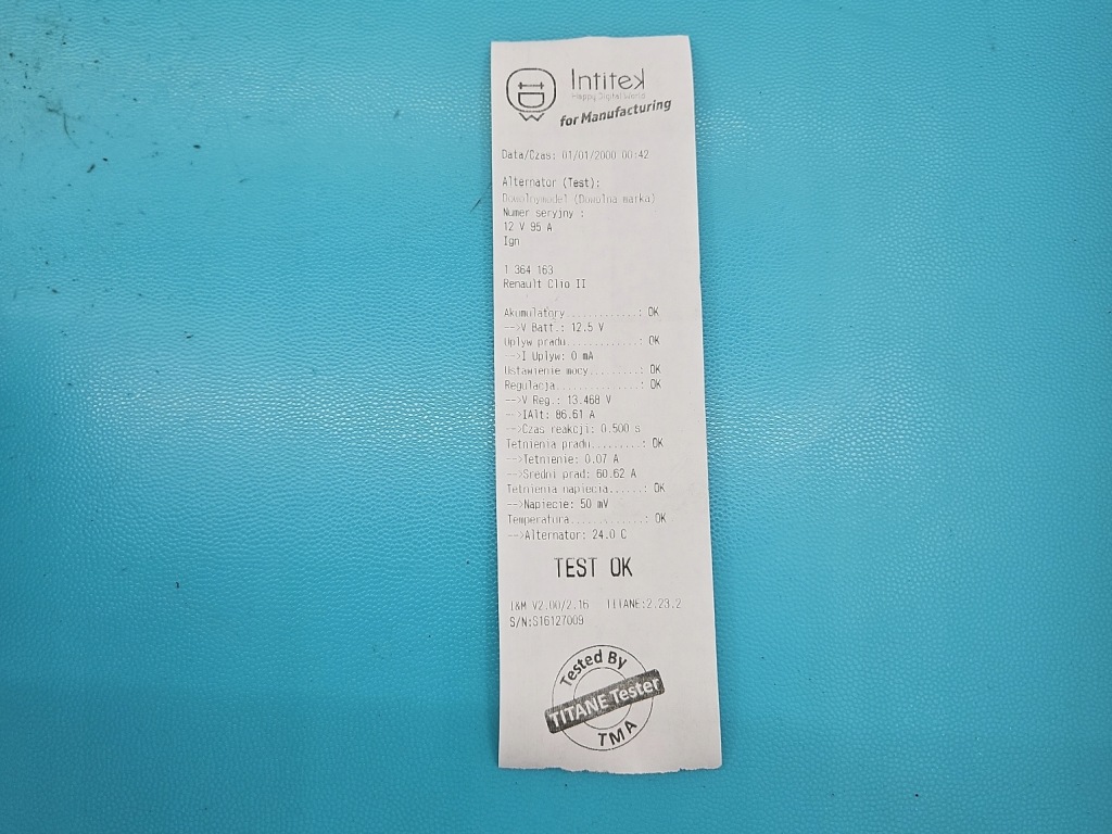 Test генератор renault clio 2 7700437090 1.2 16v с Разборки