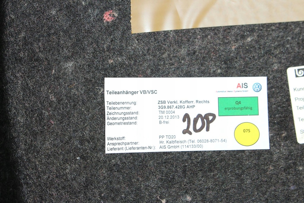 фото №7, Vw passat b8 kombi обшивка + килимок багажника 3g9867427b 3g9867428g обшивки ba