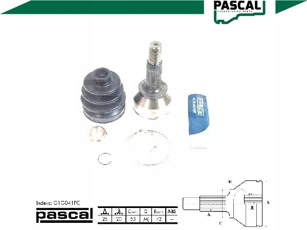 фото №4, Pascal g1g041pc набор шарнир, wał приводной