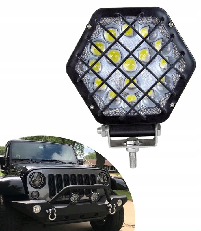 фото №6, Лампа рабочая 16 led с решётка защитная противотуманная фара