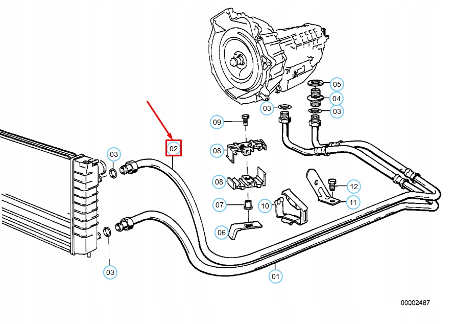 Купити Патрубок системи охолодження коробки передач bmw 3 e30 17221719196 1719196