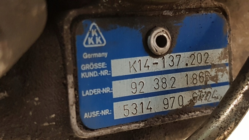 фото №7, Турбонагнітач 037538 53149706424 kkk k14-137.202 1.8 td citroen bx