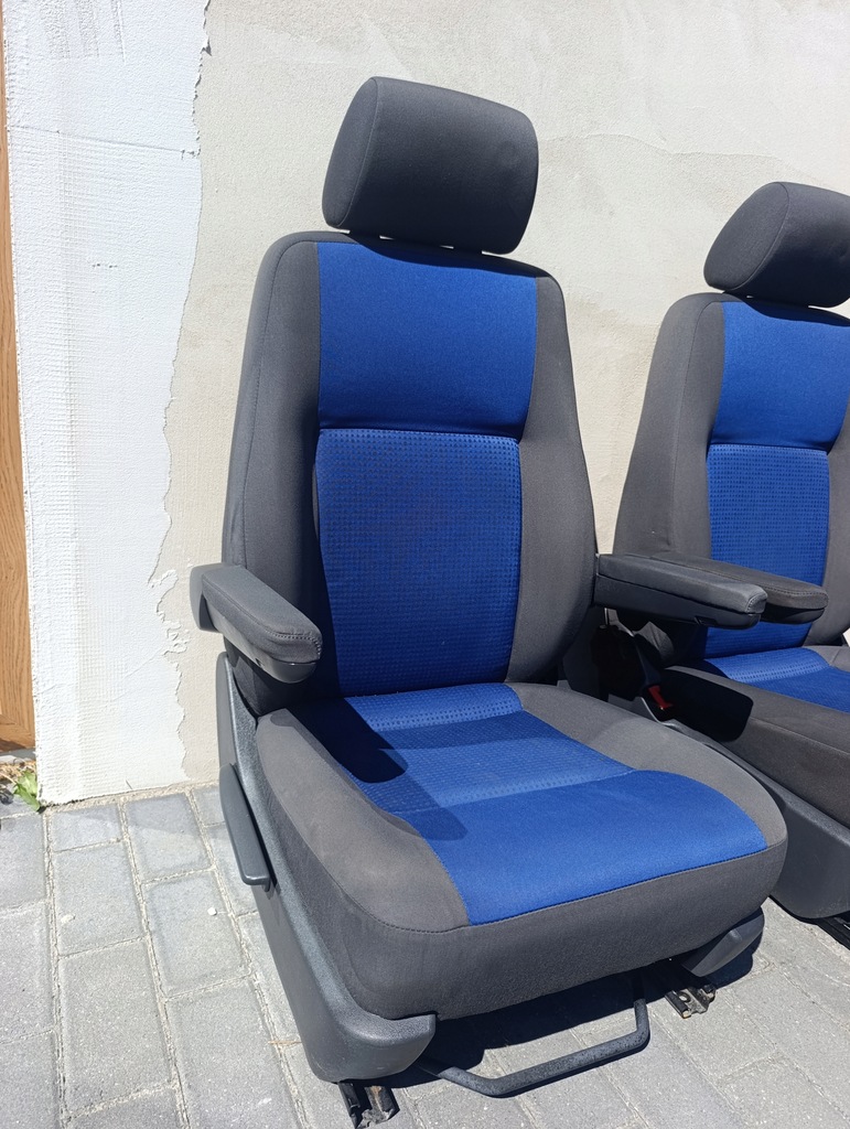 фото №11, Vw t5 t6 комплект сидінь передніх пасажир водій перед niebieskie