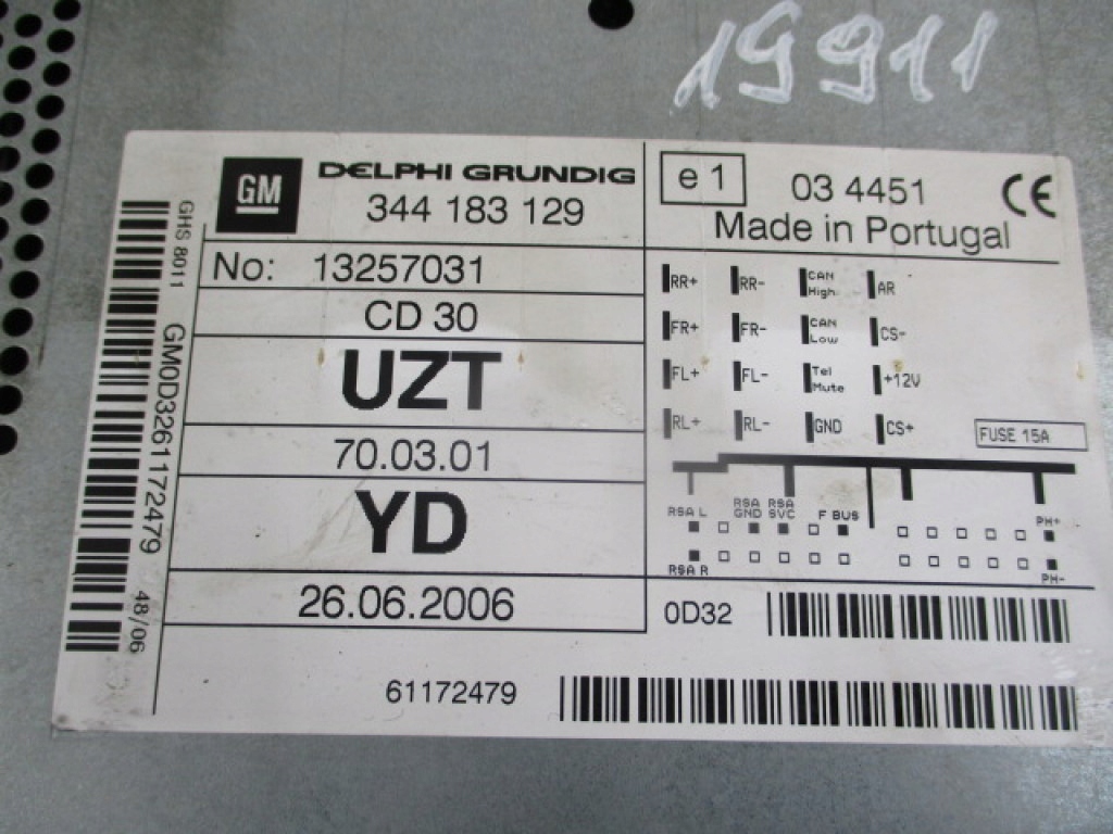 фото №3, Opel corsa d радио cd 344183129 13257031 delphi