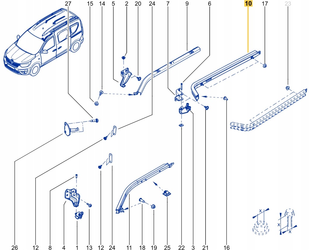 фото №14, Направляющая дверь раздвижных renault express van