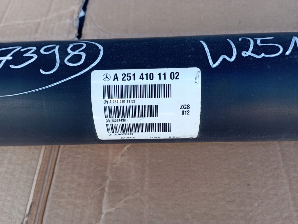 фото №4, Mercedes r klasa w251 3.0 cdi wał приводной задняя задний a2514101102