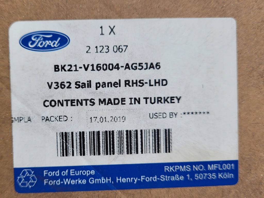 фото №6, Transit tourneo custom треугольник правый przy зеркало корпус 2123067 nowa ory